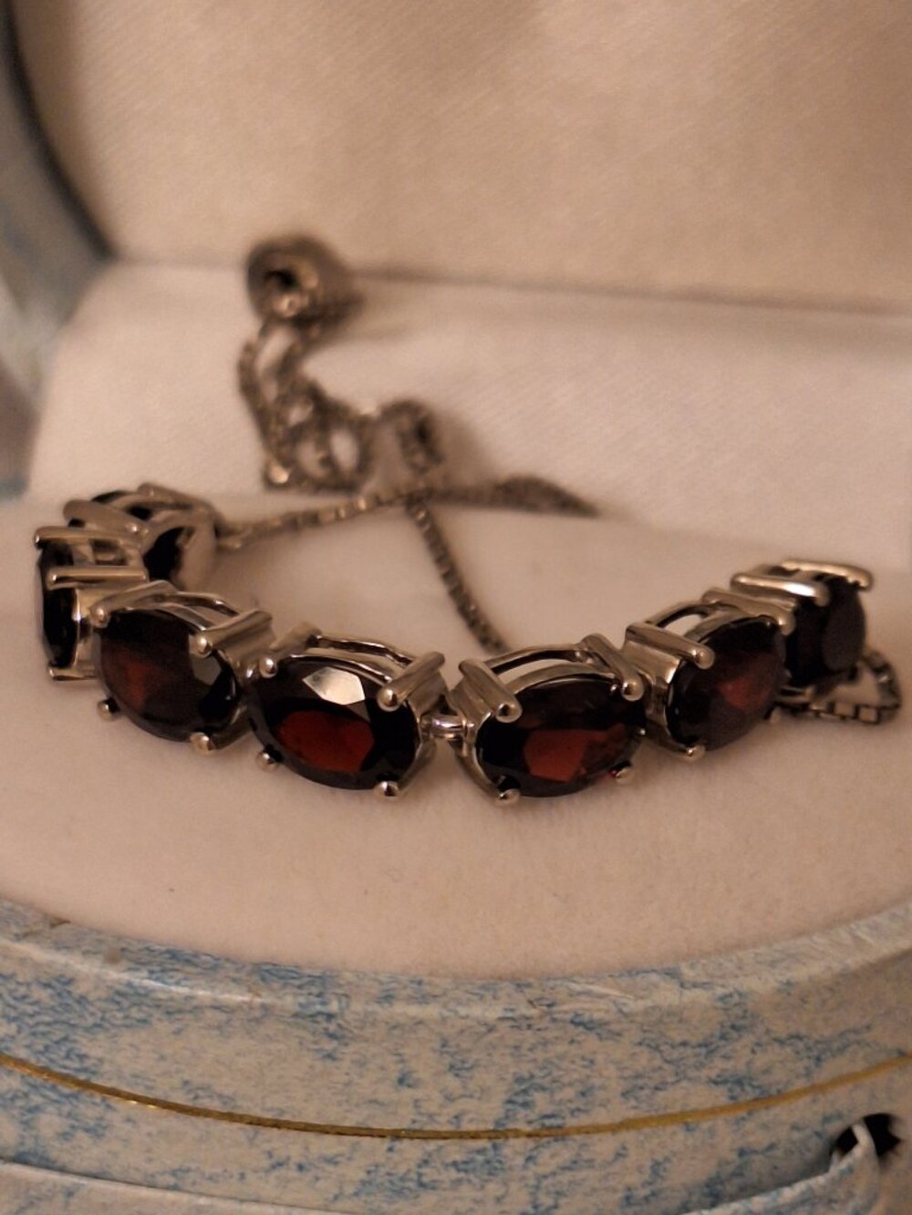 Mozambique garnet bolo bracelet